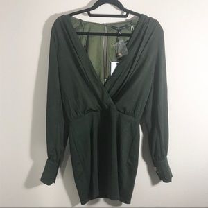 NWT Endless rose long sleeve green mini dress